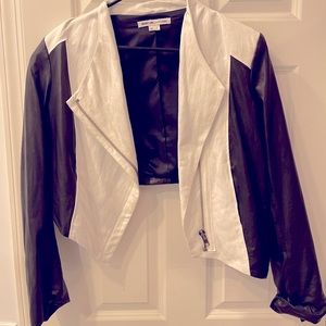 Helmut Lang x Intermix leather and linen jacket